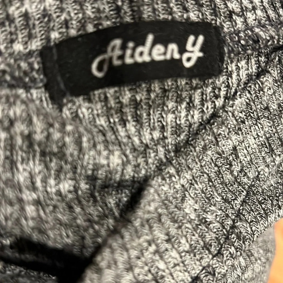 Aiden Y grey ribbed knit mini dress Sz S - Picture 4 of 11
